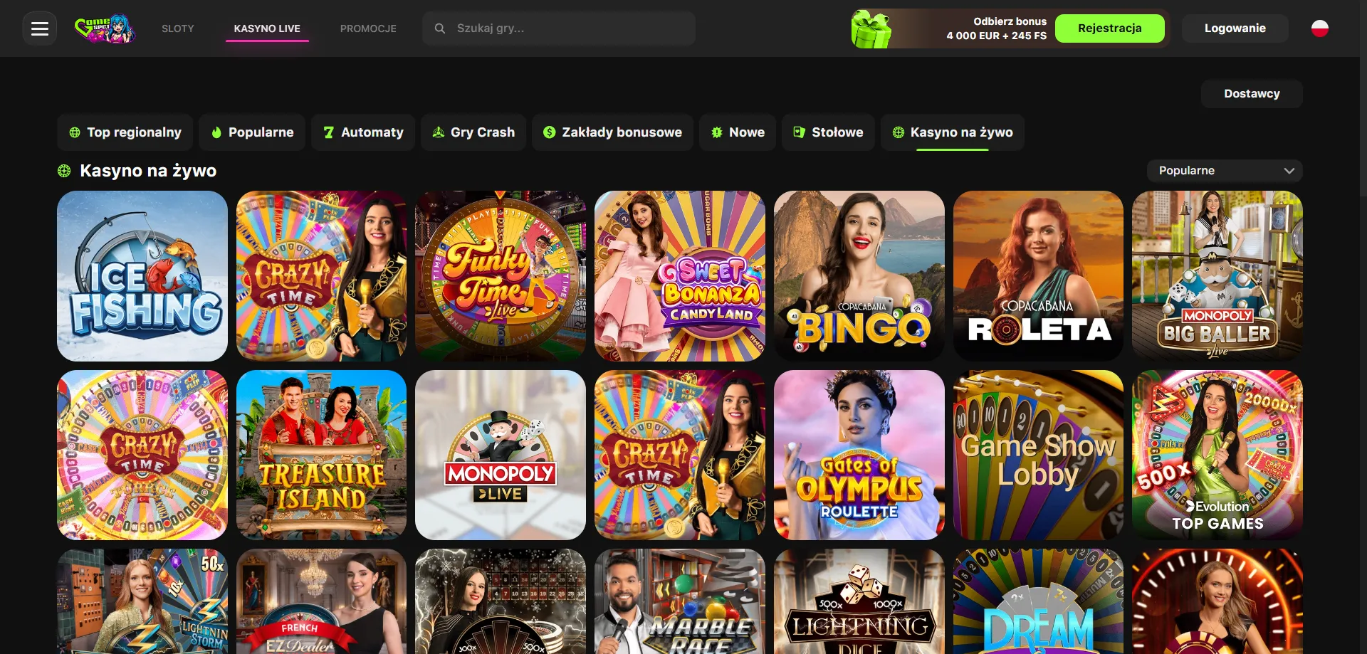 Szeroki wyb&oacute;r automat&oacute;w i gier slotowych w GameSpot